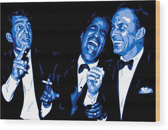 Frank Sinatra Wood Print featuring the digital art Rat Pack at Carnegie Hall by DB Artist