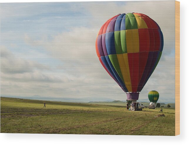 Hot Air Balloon Wood Print featuring the photograph Raton Balloon Festival by Stephen Holst