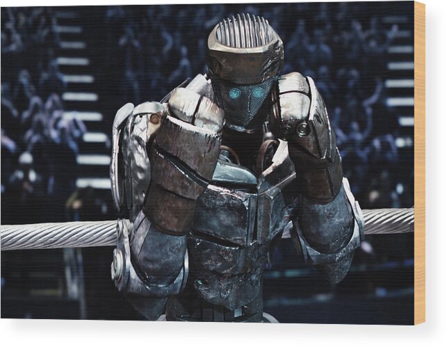 Real Steel Wood Print featuring the mixed media Real Steel Atom by Movie Poster Prints