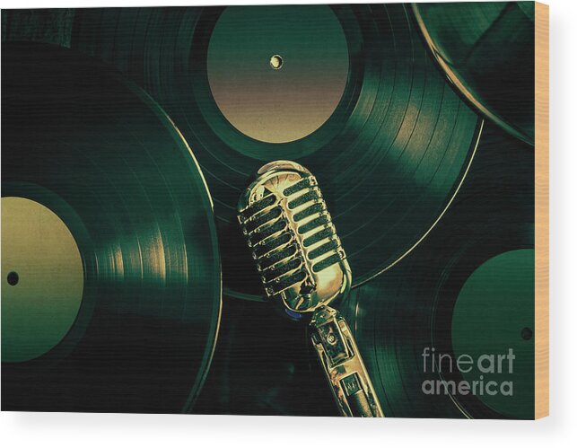 Music Wood Print featuring the photograph Recording studio art by Jorgo Photography