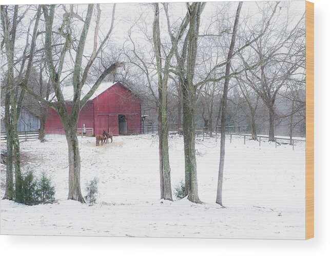 Old Barns Wood Print featuring the photograph Red Barn at Cedarock by Cynthia Wolfe