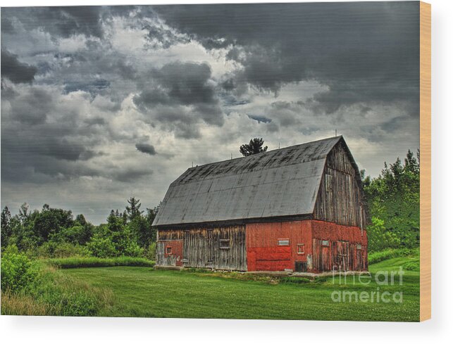 Red Wood Print featuring the photograph Red Barn by Tim Wilson