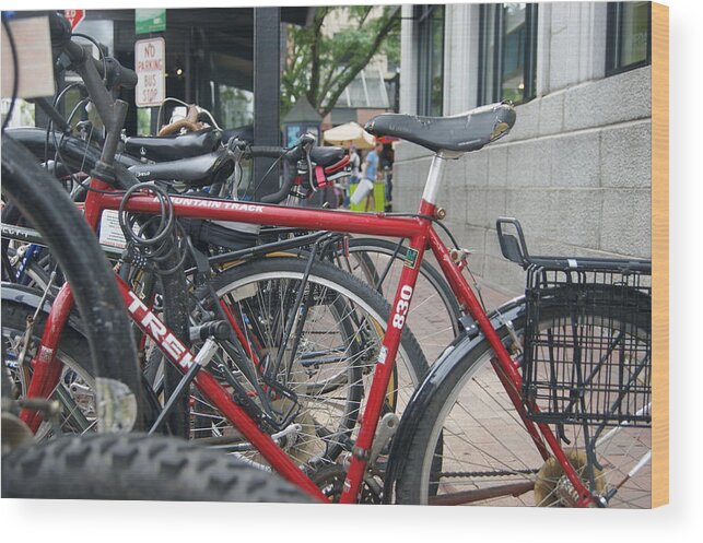 Red Wood Print featuring the photograph Red Bike by Alan Chandler