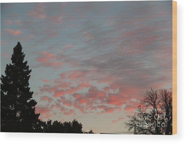 Morning Wood Print featuring the photograph Red Morning Cloud 2 by Yumi Johnson