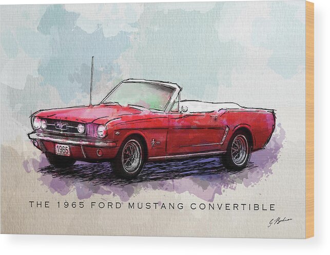 1965 Mustang Wood Print featuring the digital art Red Riding Hood by Gary Bodnar