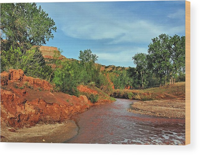 Red River Wood Print featuring the photograph Red River by Ben Prepelka