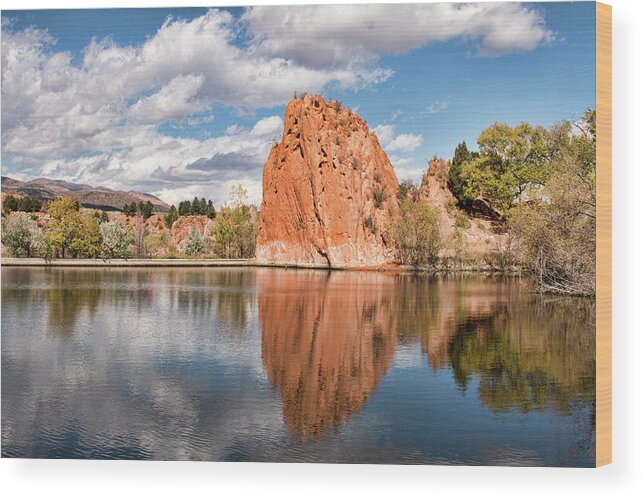 Red Rock Canyon Wood Print featuring the photograph Red Rock Canyon Reservoir by Kristia Adams