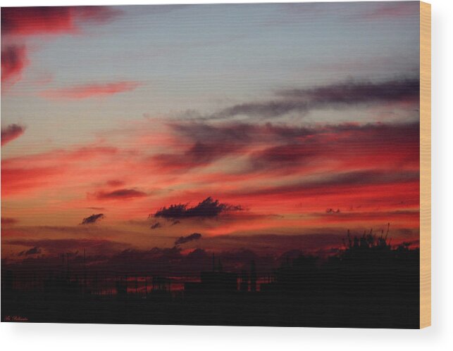 Sunset Wood Print featuring the photograph Red sunset by Arik Baltinester