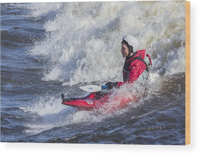 Kayaking Wood Print featuring the photograph Red surf by Josef Pittner