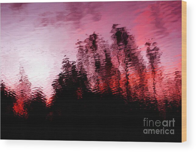 Abstract Wood Print featuring the photograph Red Waters by Lorenzo Cassina