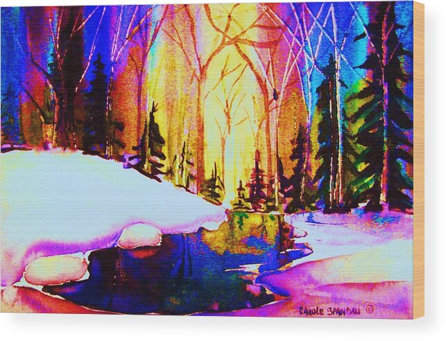 Reflections Wood Print featuring the painting Reflection by Carole Spandau