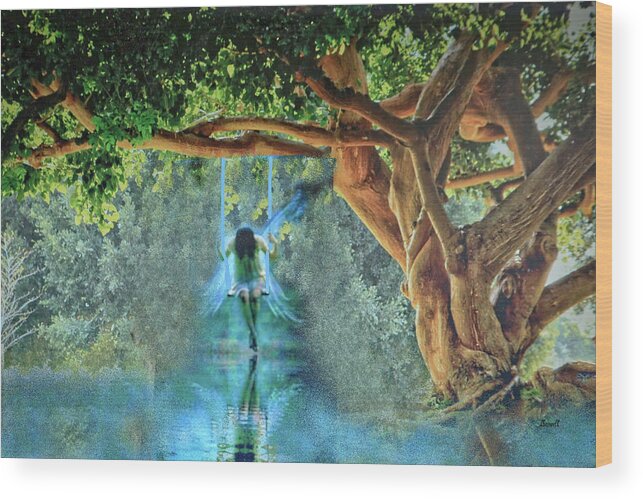  Fairy Tale Art Wood Print featuring the digital art Reflection by Dennis Baswell