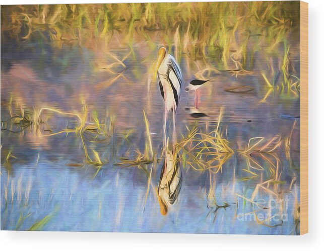 Digital Painting Wood Print featuring the photograph Reflection by Pravine Chester