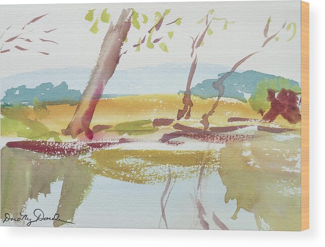 Australia Wood Print featuring the painting Quiet Stream by Dorothy Darden