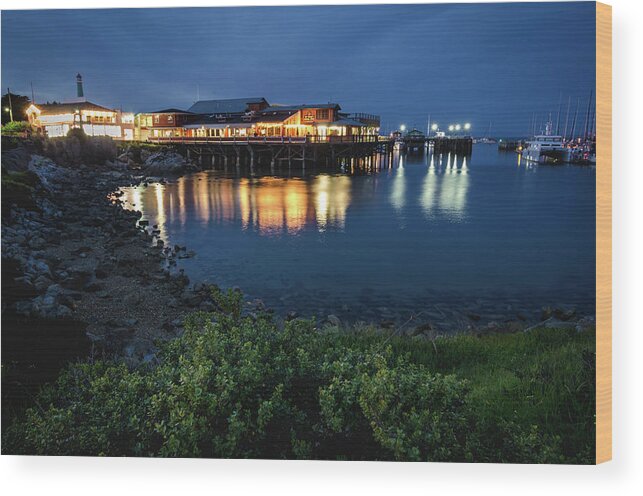 Landscape Wood Print featuring the photograph Reflections at Fisherman's Wharf No.2 by Margaret Pitcher