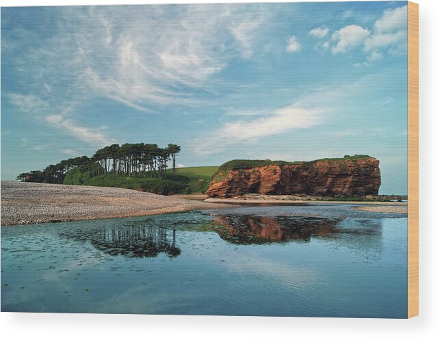 Budleigh Salterton Wood Print featuring the photograph Reflections of Budleigh by Darren Galpin