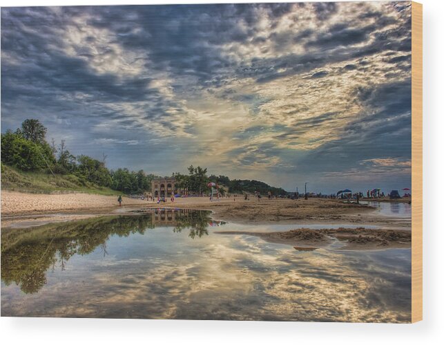 Reflections Wood Print featuring the photograph Reflections on the Beach by Scott Wood