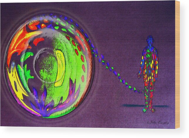 Chakra Wood Print featuring the mixed media Release by John Quigley