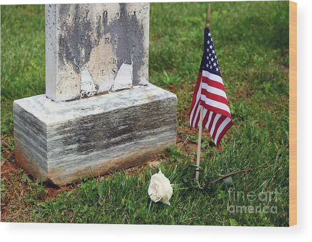 Memorial Day Wood Print featuring the photograph Remembering the Fallen on Memorial Day by James Brunker