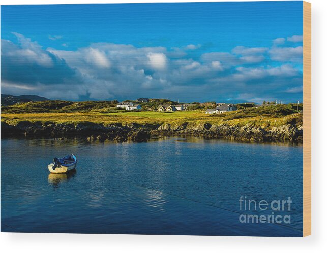 Ireland Wood Print featuring the photograph Remote Village and Harbor near Donegal in Ireland by Andreas Berthold