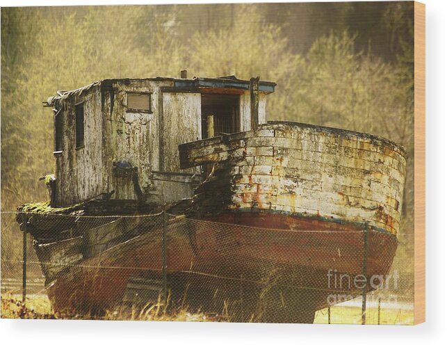 Boat Wood Print featuring the photograph Retired by Merle Grenz