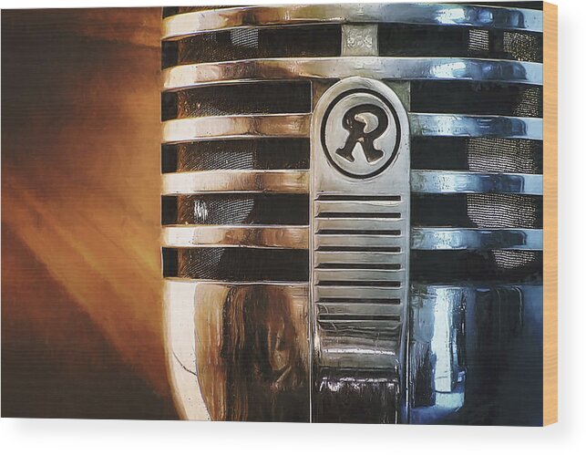 Mic Wood Print featuring the photograph Retro Microphone by Scott Norris