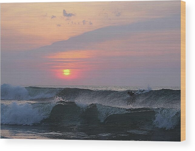 Water Wood Print featuring the photograph Riding The Second Wave by Robert Banach