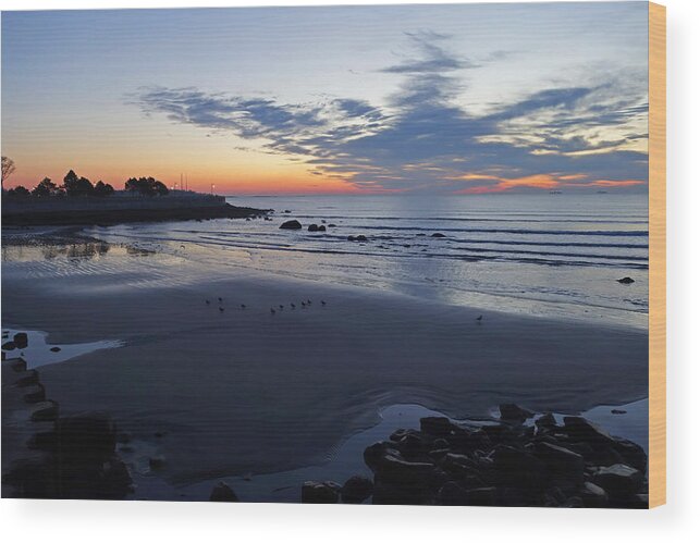 Lynn Wood Print featuring the photograph Rise of the Phoenix over King's Beach Lynn MA by Toby McGuire