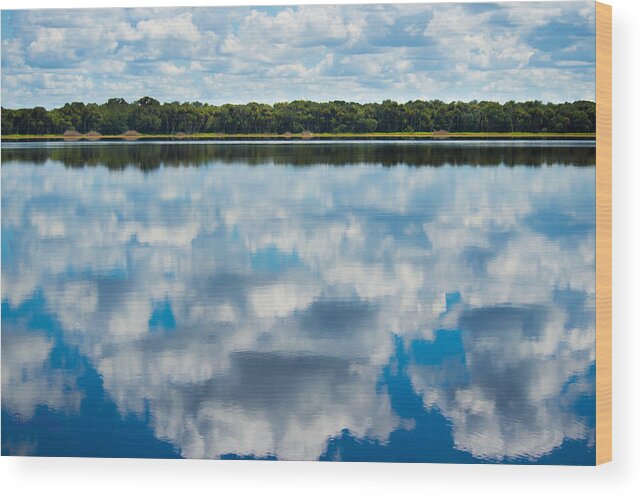 river Clouds Wood Print featuring the photograph River Clouds by Susan Molnar