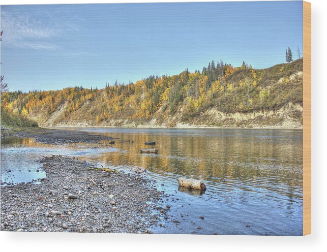 River Wood Print featuring the photograph River in the Fall by Jim Sauchyn