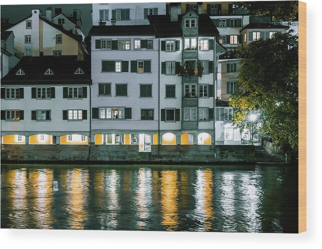 City Wood Print featuring the photograph River Lights by Christopher Brown