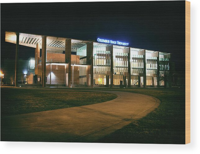 Theatre Wood Print featuring the photograph Riverside Theatre Complex by Daryl Clark