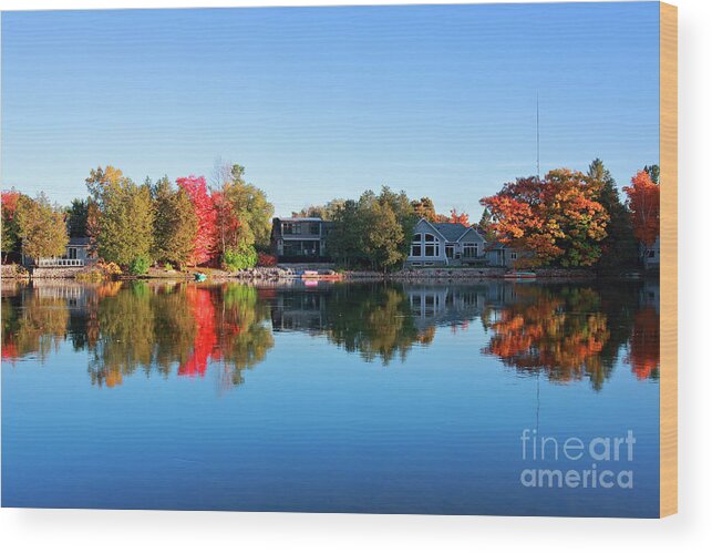 Ontario Wood Print featuring the photograph Riverview in Autumn by Charline Xia