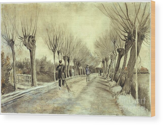 Vincent Van Gogh Wood Print featuring the painting Road in Etten by Celestial Images