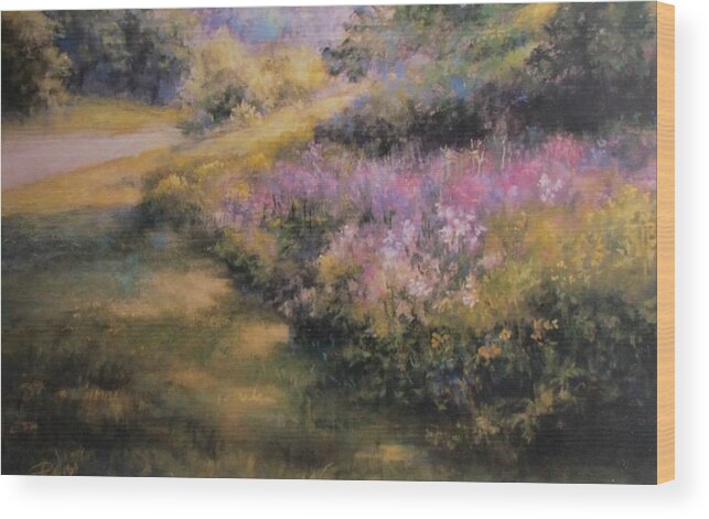 Floral Wood Print featuring the pastel Road to Hibernia by Bill Puglisi