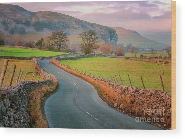 Buckden Wood Print featuring the photograph Road to Kilnsey by Mariusz Talarek