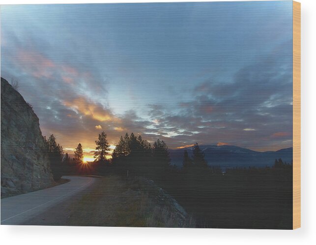 Sunrise Wood Print featuring the photograph Road Trip by Loni Collins