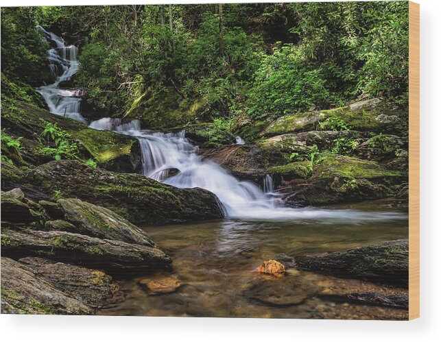 Water Wood Print featuring the photograph Roaring Fork Waterfall by Louise Lindsay