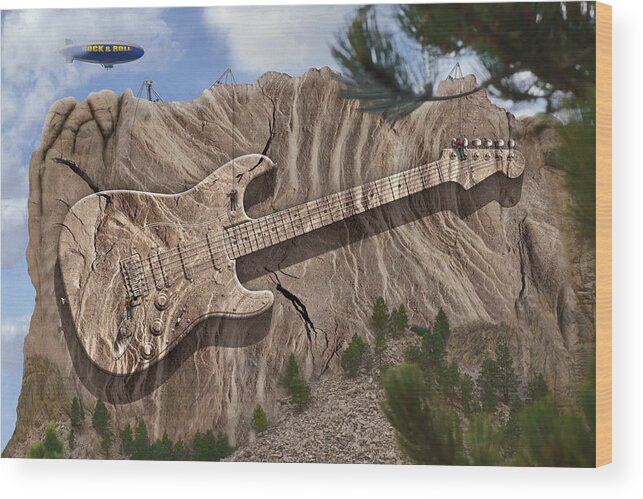 Surrealism Wood Print featuring the photograph Rock and Roll Park 2 by Mike McGlothlen
