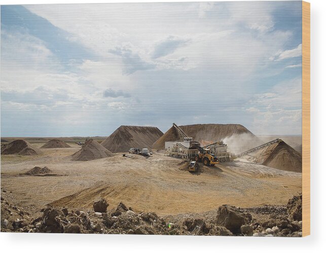 Crush Wood Print featuring the photograph Rock Crushing 2 by David Buhler