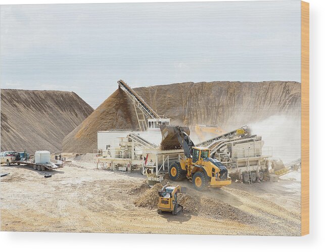 Crush Wood Print featuring the photograph Rock Crushing 3 by David Buhler