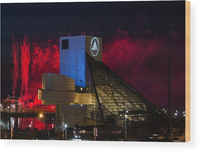 Rock On Fire Wood Print featuring the photograph Rock On Fire by Dale Kincaid