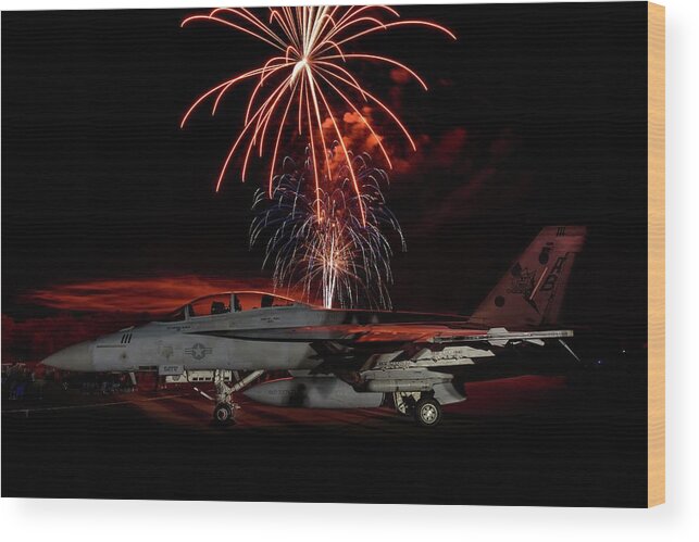 Airshow Wood Print featuring the photograph Rocket's Red Glare by Chris Buff