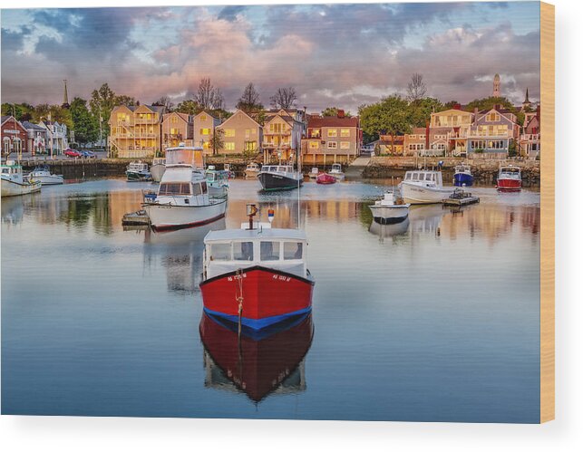 Motif No. 1 Wood Print featuring the photograph Rockport Harbor by Susan Candelario