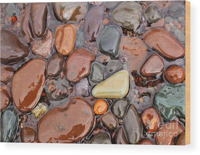 Lake Superior Wood Print featuring the photograph Rocks of Lake Superior 12 by Jimmy Ostgard