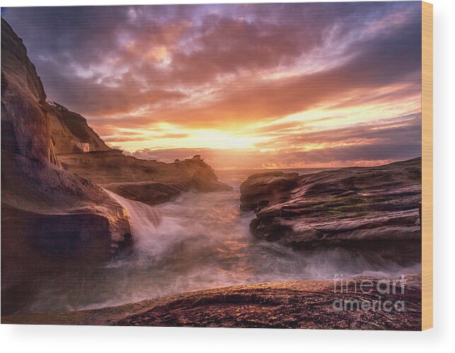 Oregon Wood Print featuring the photograph Rocky Oregon Coast 2 by Timothy Hacker