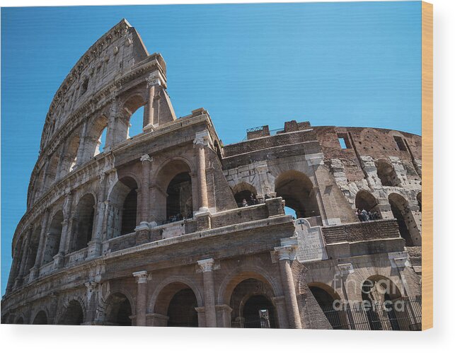 The Colosseum Of Rome Wood Print featuring the photograph The Colosseum of Rome by Brenda Kean