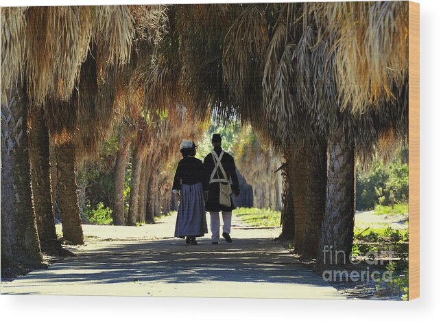 Fine Art Photography Wood Print featuring the photograph Romantic Walk 1870 by David Lee Thompson