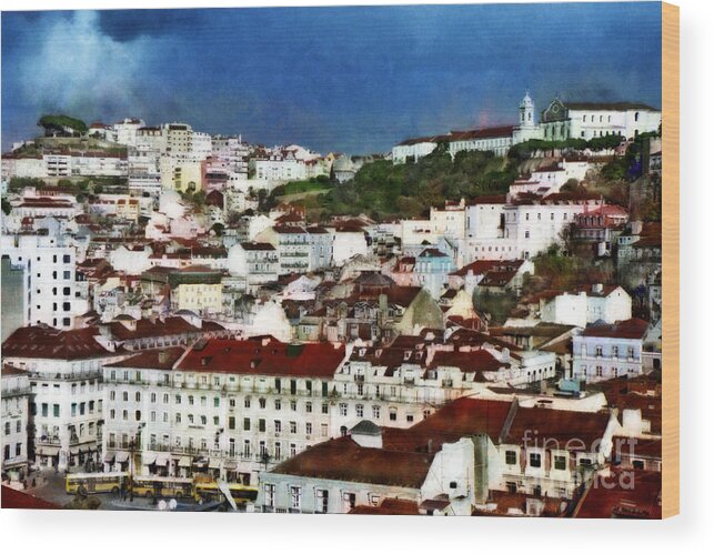 Portugal Wood Print featuring the photograph Roofs of Lisbon by Dariusz Gudowicz