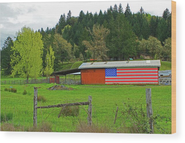 Roseburg Wood Print featuring the photograph Roseburg Patriot by Dr Janine Williams